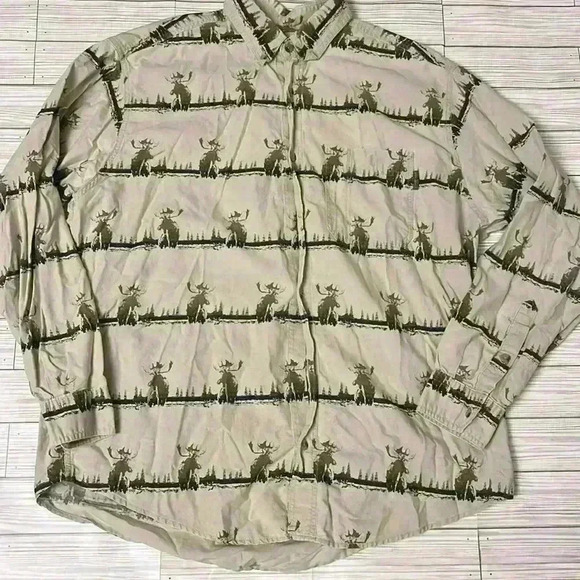Woolrich Olive Ombré Moose Stripe shirt - Picture 1 of 4